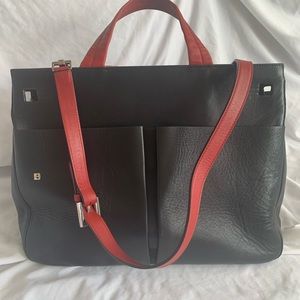 Black and red Bally leather tote